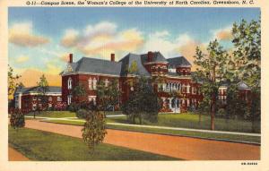 Greensboro North Carolina University Womens College Antique Postcard K86501