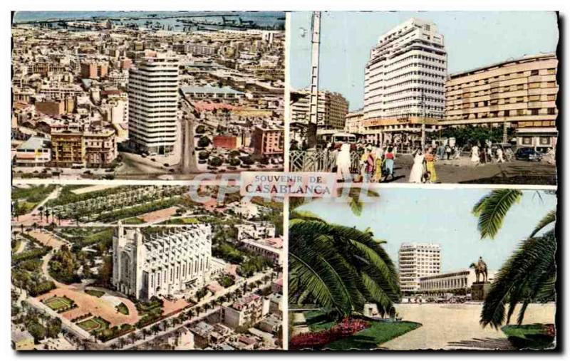 Old Postcard Souvenir De Casablanca Morocco Place de la Revolution Francaise ...