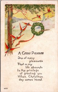 VINTAGE POSTCARD A GREAT PLEASURE GREETING FROM FRANKLIN N.Y. 1923