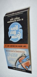 St. Louis Northwestern Railway Lines Cotton Belt Route Map Matchbook Cover