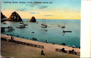 Postcard Bathing Beach, Avalon, Santa Catalina Island, California