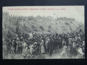 Vesuvius Eruzione del Vesuvio FAITHFUL OF BOSCOTRECASE MOVE ST ANNA 1906 RARE PC