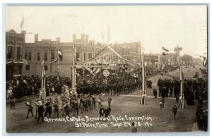 St. Peter Minnesota RPPC Photo Postcard German Catholic Benevolent 1911 Vintage