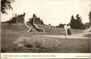 Vtg St Paul Minnesota MN Como Park Gates Ajar and Gardens pre-1907 UDB Postcard
