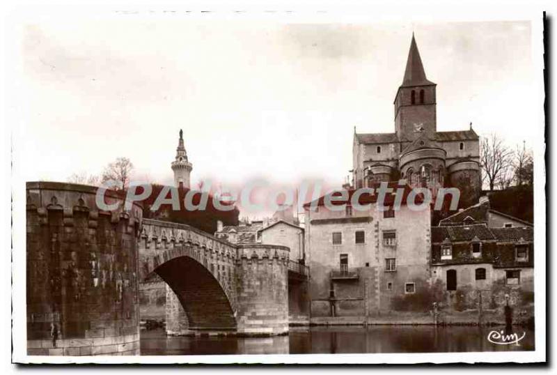Postcard Old Montmorillon Le Vieux Pont Du Chateau And The Virgin I'Eglise No...
