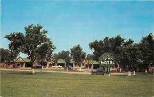 Autos Dexter Elms Motel Route 66 Joplin Missouri roadside Murwin Postcard 4106