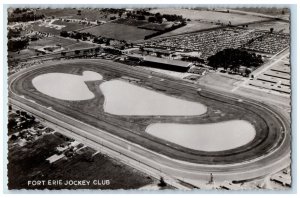 1955 Aerial View Fort Erie Jockey Club Ontario RPPC Photo Vintage Postcard