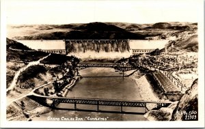 Vtg Grand Coulee Dam Completed Washington WA 1940s RPPC Ellis Postcard