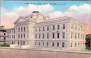 Postcard COURT HOUSE SCENE Columbia South Carolina SC AL0484