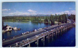 YELLOWSTONE NATIONAL PARK, WY~ FISHING Bridge  c1950s  Mike Roberts Postcard