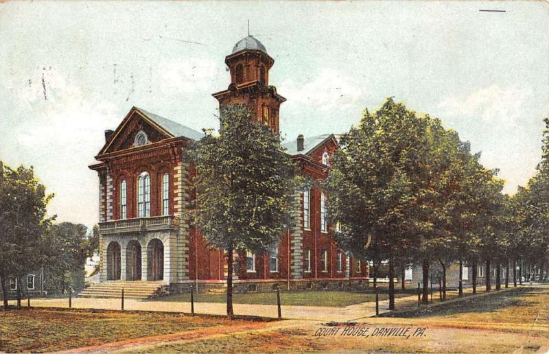 Danville Pennsylvania Court House Exterior Street View Antique Postcard K16123