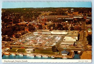 Peterborough Canada Postcard Bird's Eye View of George Street Docks c1950's