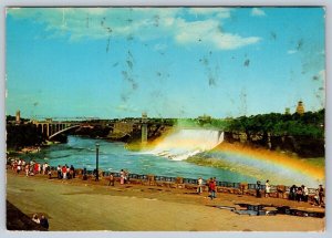 American Falls & Rainbow Seen From Canada, Niagara Falls New York, 1976 Postcard