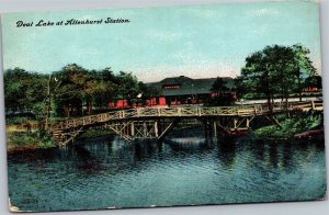 Postcard NJ Asbury Park -Deal Lake at Allenhurst Station