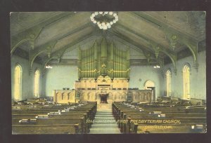 FAIRFIELD IOWA FIRST PRESBYTERIAN CHURCH INTERIOR 1907 VINTAGE POSTCARD