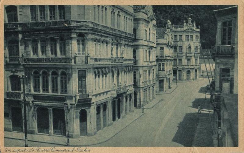 brazil, SALVADOR BAHIA, Aspecto do Bairro Commercial (1920s) Catilina Postcard