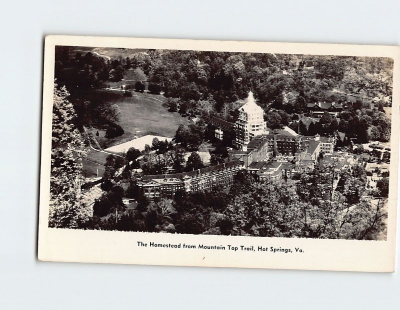 Postcard The Homestead from Mountain Top Hotel, Hot Springs, Virginia