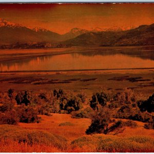 c1950s Esquel, Argentina Laguna Terraplan Mountain Lake Sunset Chrome 4x6 PC M26