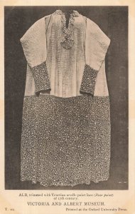 Vintage 17th Century Venetian Needle Point Lace Vestment Postcard V&A Museum