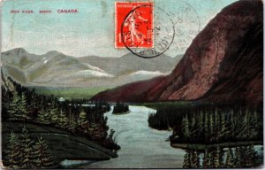 Canada Bow River Banff Canada Vintage Postcard 09.63