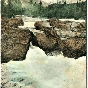 c1910s Field, B.C. Natural Bridge - Kicking Horse River Postcard Waterfall CA A2