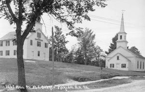 Marlow New Hampshire M E Church Hall Real Photo Antique Postcard K15687