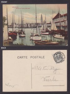 BELGIUM, Vintage postcard, Antwerp, Bassin des Yachts à Ste Anne