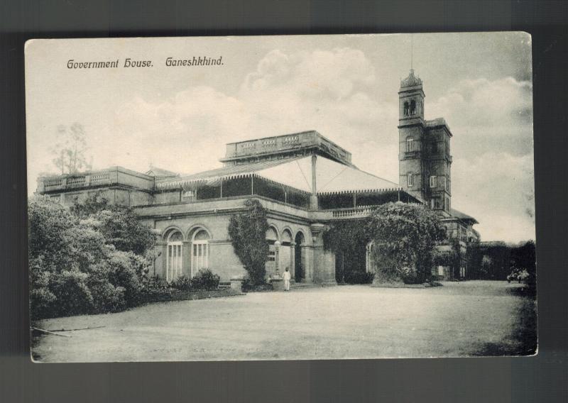 Mint India BW RPPC Postcard Government House Ganeshkhind