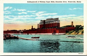 Vtg Waterville Maine ME Hollingsworth & Whitney Paper Mills 1920s Postcard