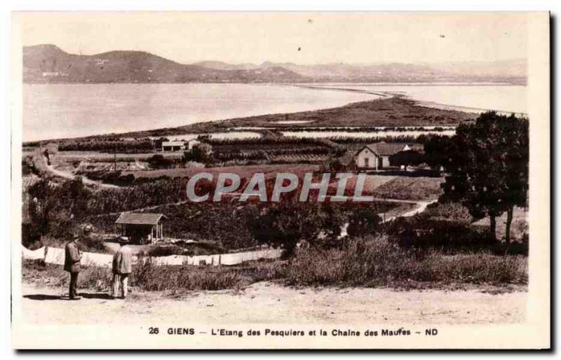 Giens - L & # 39Etang Pesquiers and the Chaine des Maufes - Old Postcard