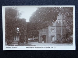 Hertfordshire WATFORD Cassiobury Park Gates c1919 RP Postcard by Lilywhite