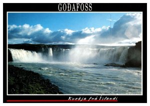 Postcard Greetings from Iceland - Godafoss waterfall in North Iceland