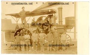 RPPC, Big Steam Tractor & Men, Buffalo