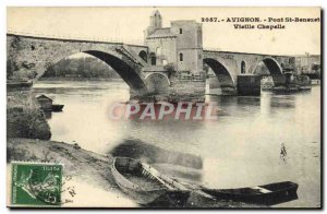 Old Postcard Avignon Pont St Benezet Old Chapel Boat