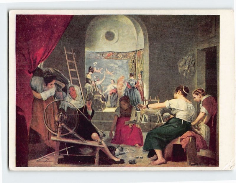 Postcard Die Spinnerinnen By Diego Velazquez, Prado, Madrid, Spain