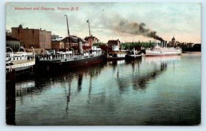VICTORIA, BC Canada  ~ SHIPS at WATERFRONT ~ c1910s Postcard