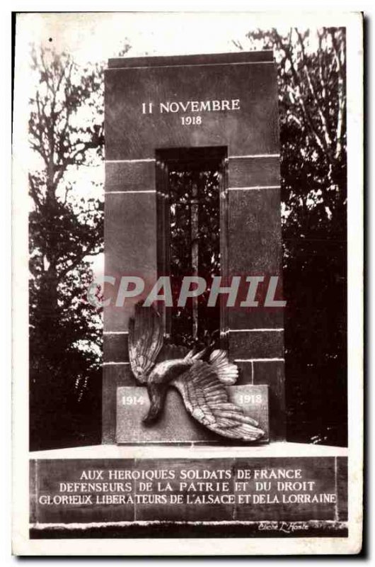 Postcard Old Forest of Compiegne Armistice Glade Morning Monument