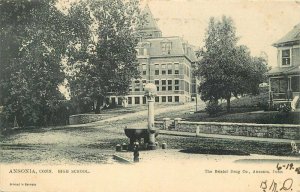 Ansonia Connecticut High School Bristol Drug Tuck 1906 Postcard 21-9080