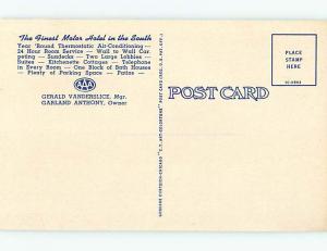 Unused Linen OLD CARS & VELDA ROSE MOTEL Hot Springs Arkansas AR u8628-44