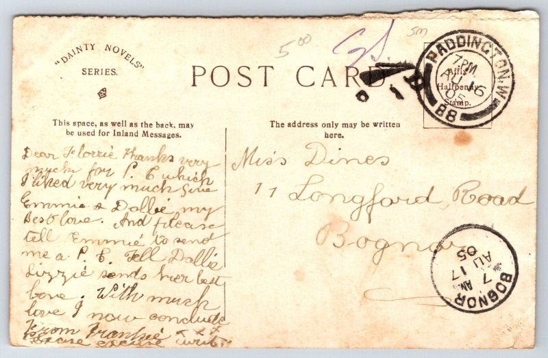 Actress Molly Lowell~Brewsters Millions~Dainty Novels Series~Large Letter L RPPC