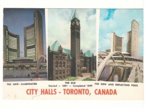 Toronto Ontario City Halls, Old And New, 1973 Chrome Multiview Postcard, 3 Views