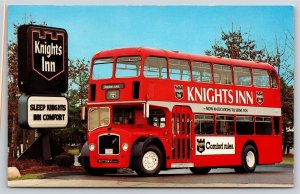 Transportation~Double Decker 1963 Bristol Bus @ Knights Inn~Vintage Postcard