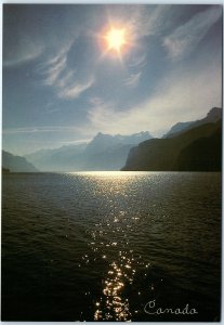 1982 Canada Mountain Lake Sunset Beautiful Chrome Glossy Photo Lg PC Trask M28