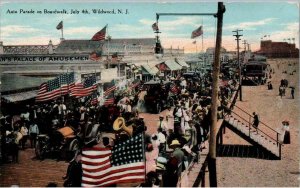 Wildwood, New Jersey - The auto parade on the Boardwalk on July 4th - in 1910