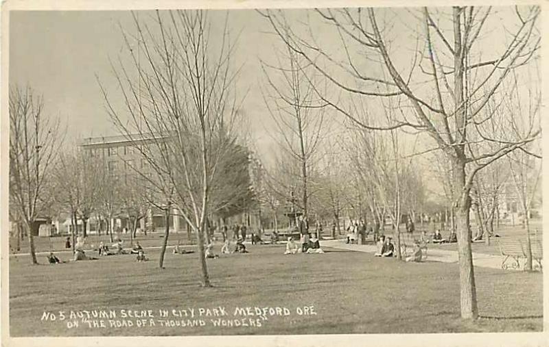 RPPC of City Park Medford Oregon OR Autumn Scene