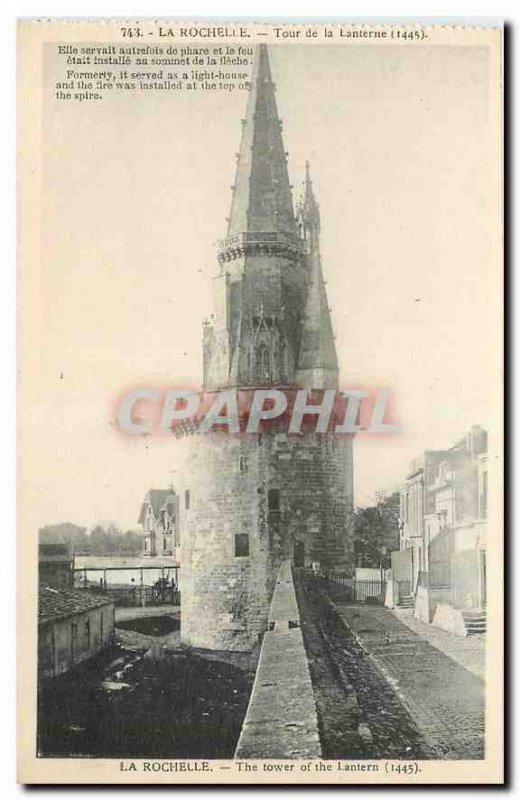 Old Postcard La Rochelle Lantern Tower