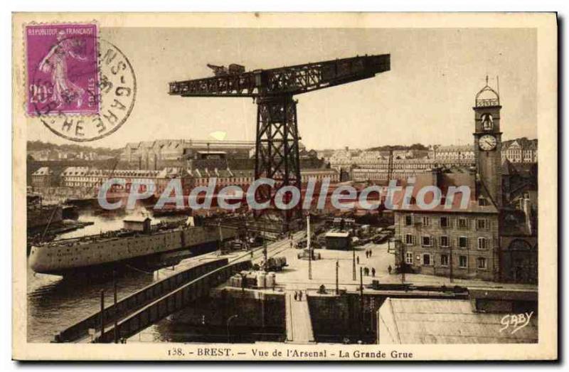 Postcard Old Brest to Arsenal great Crane