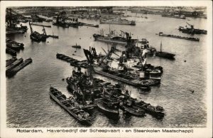 Rotterdam Netherlands Port Shipping Authority Vintage Real Photo RPPC Postcard