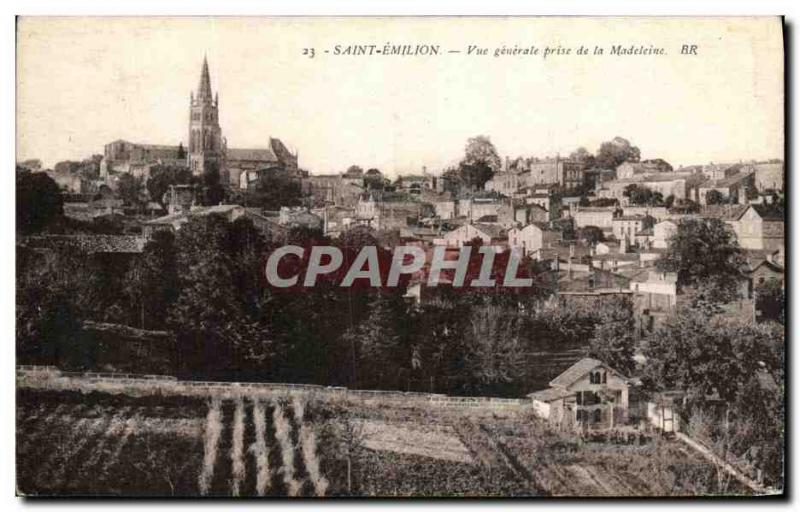 Postcard Old Saint Emilion Vue Generale taken Madeleine