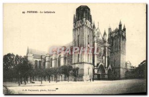 Old Postcard Poitiers Cathedral